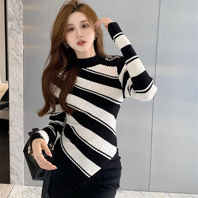 Giselle Women's Asymmetric Sweater - styled view