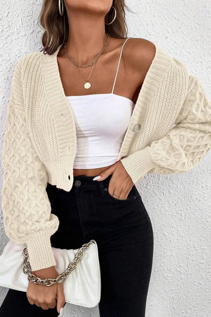 Violette Women's Cable Knit Cardigan - full-length view