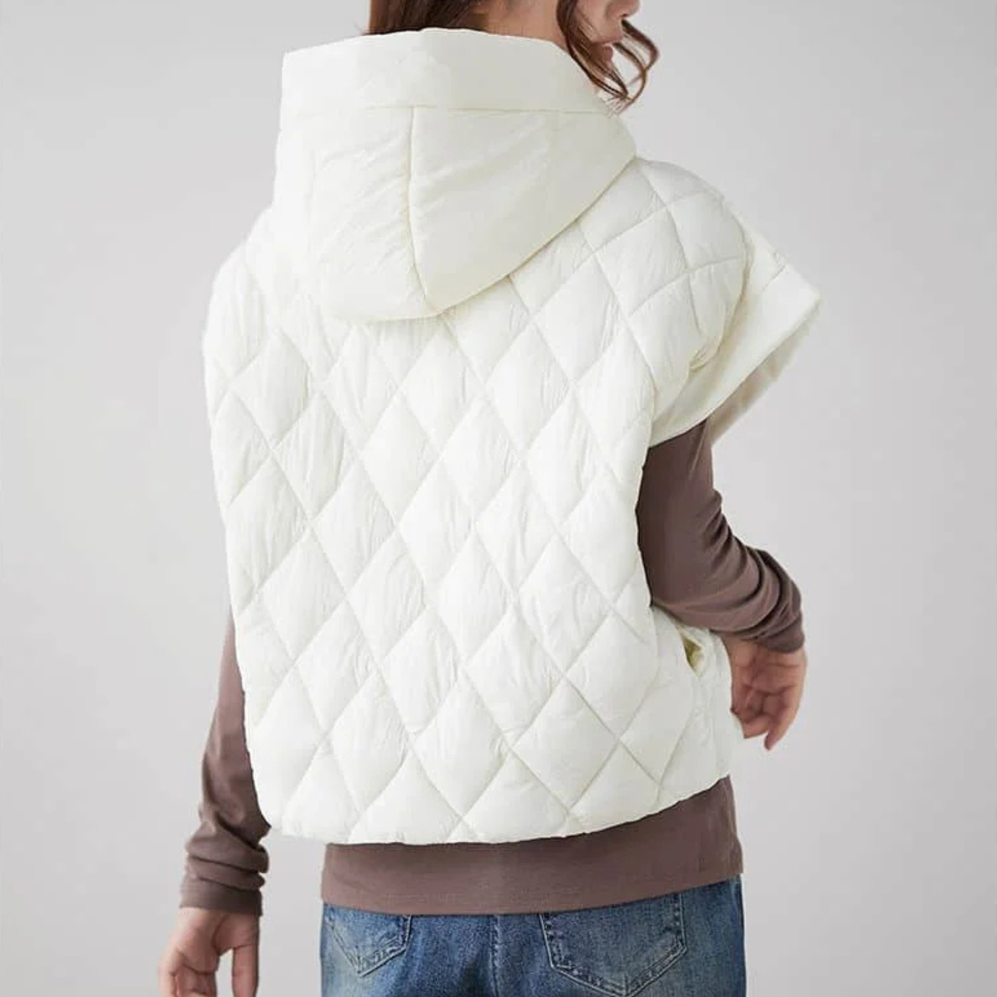 Mabel Women's Quilted Vest - fabric and finish detail