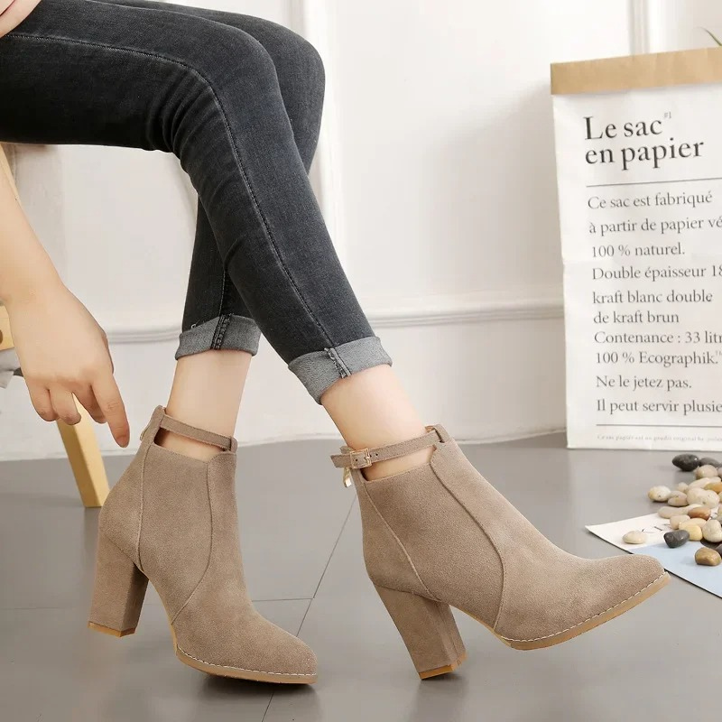 Winona Women's Block Heel Ankle Boots - full-length view
