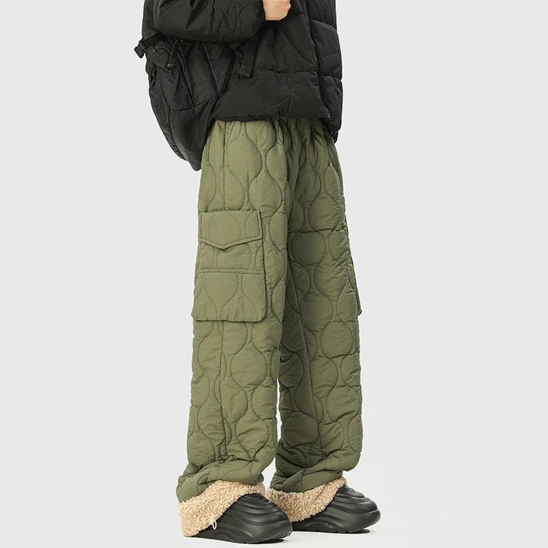 Dahlia Women's Quilted Trousers - fabric and finish detail