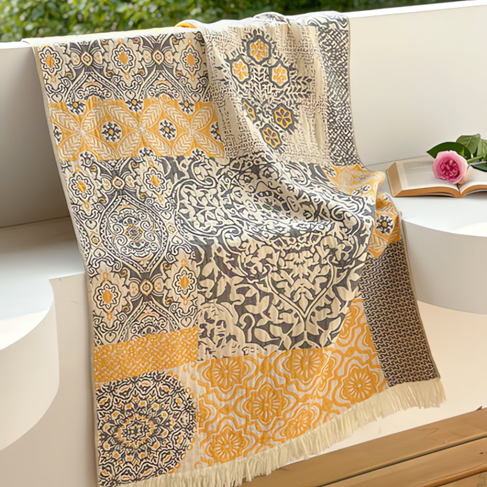 Pure Cotton Bath Towel | Patterned, Quick-Dry