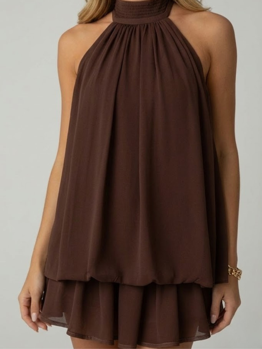 Lila Women's Pleated Mini Dress - styled view