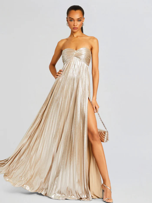 Edith Women's Pleated Maxi Dress - styled view