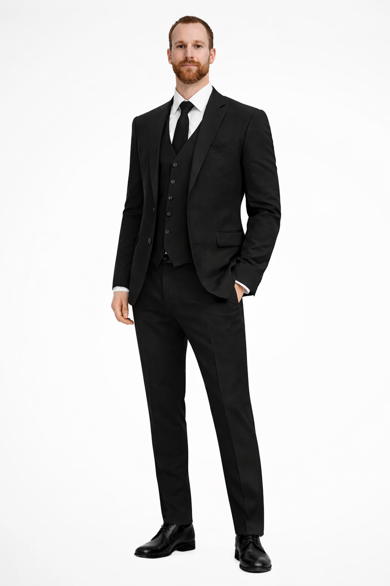 Fabian Men's Linen Vest | Black, Ivory
