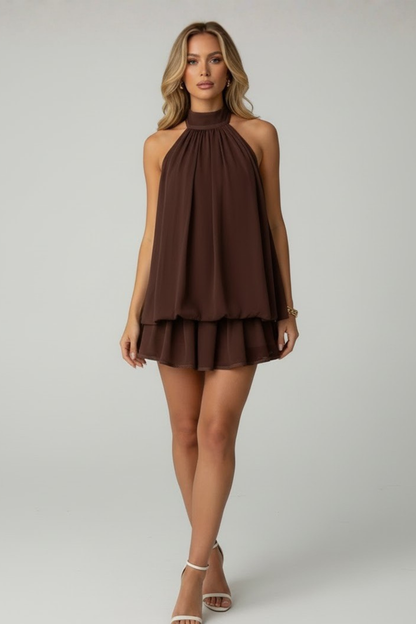 Lila Women's Pleated Mini Dress - back view