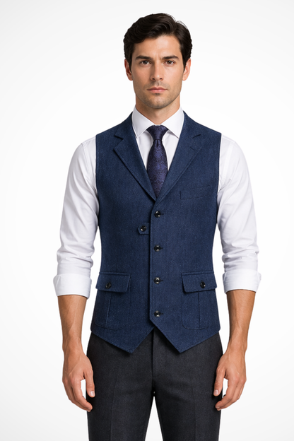 Theo Men's Vest - fabric and finish detail