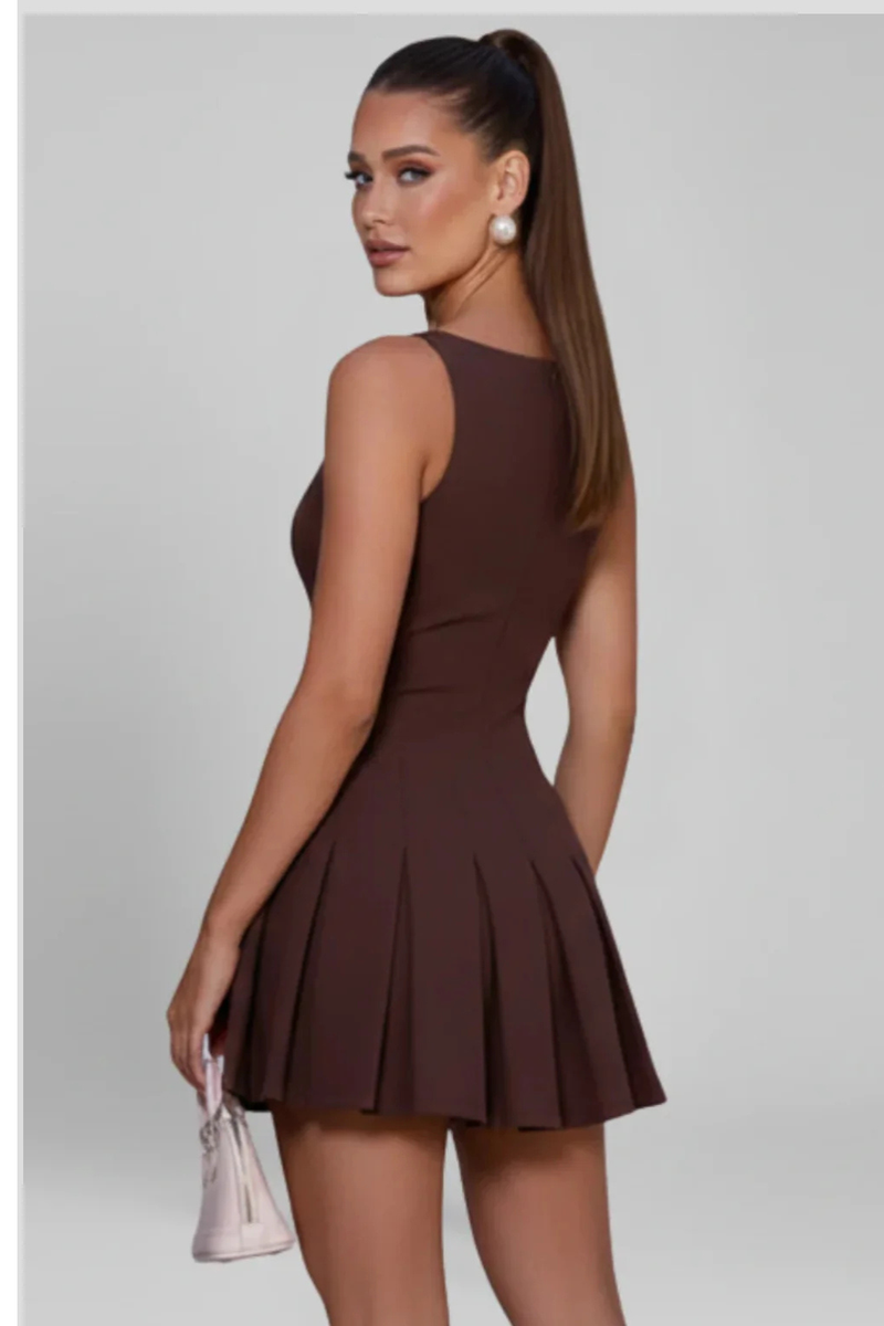 Imogen Women's Pleated Mini Dress - close-up detail