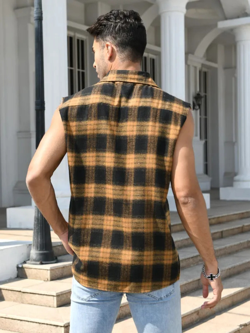 Harlow Women's Plaid Vest - styled view