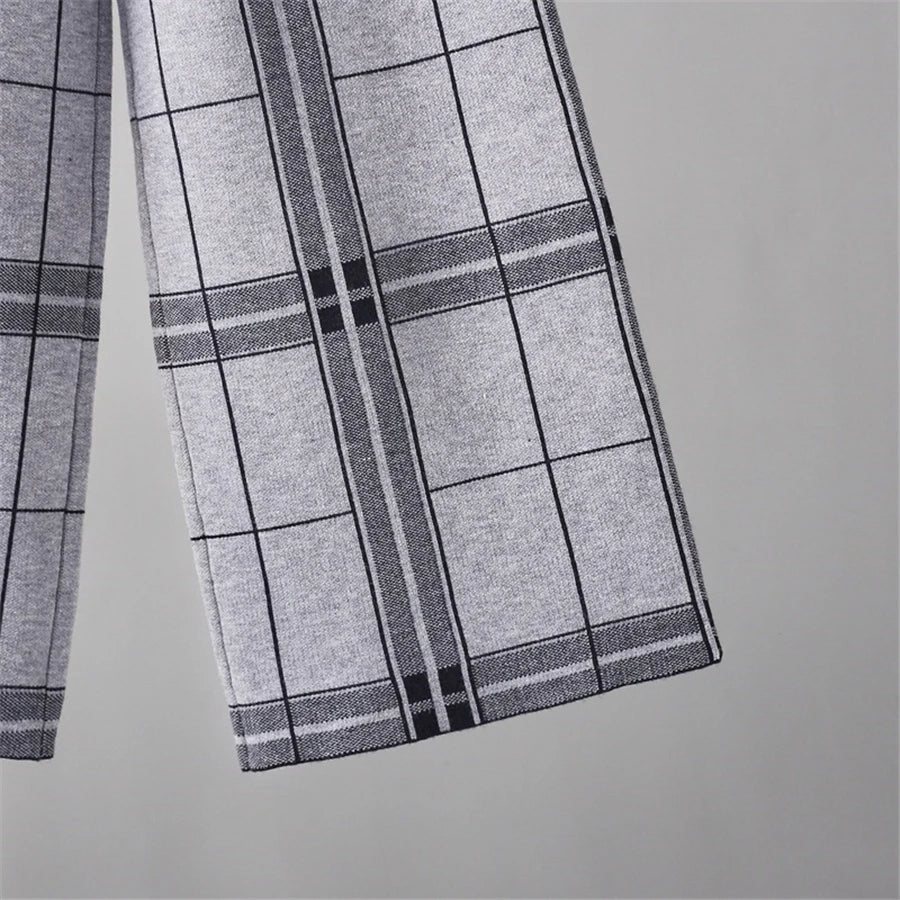 Edith Women's Plaid Trousers - full-length view