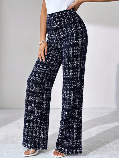 Nadia Women's Plaid Flare Pant - front view