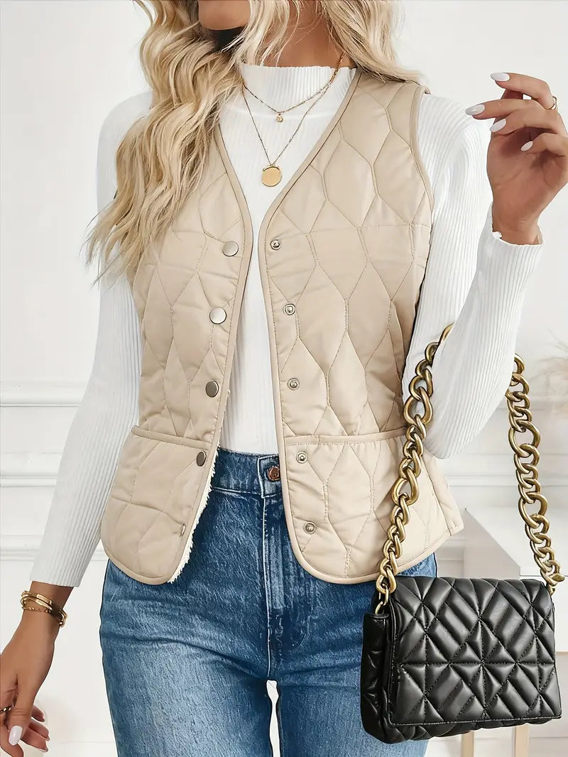 Rhea Women's Quilted Vest - back view