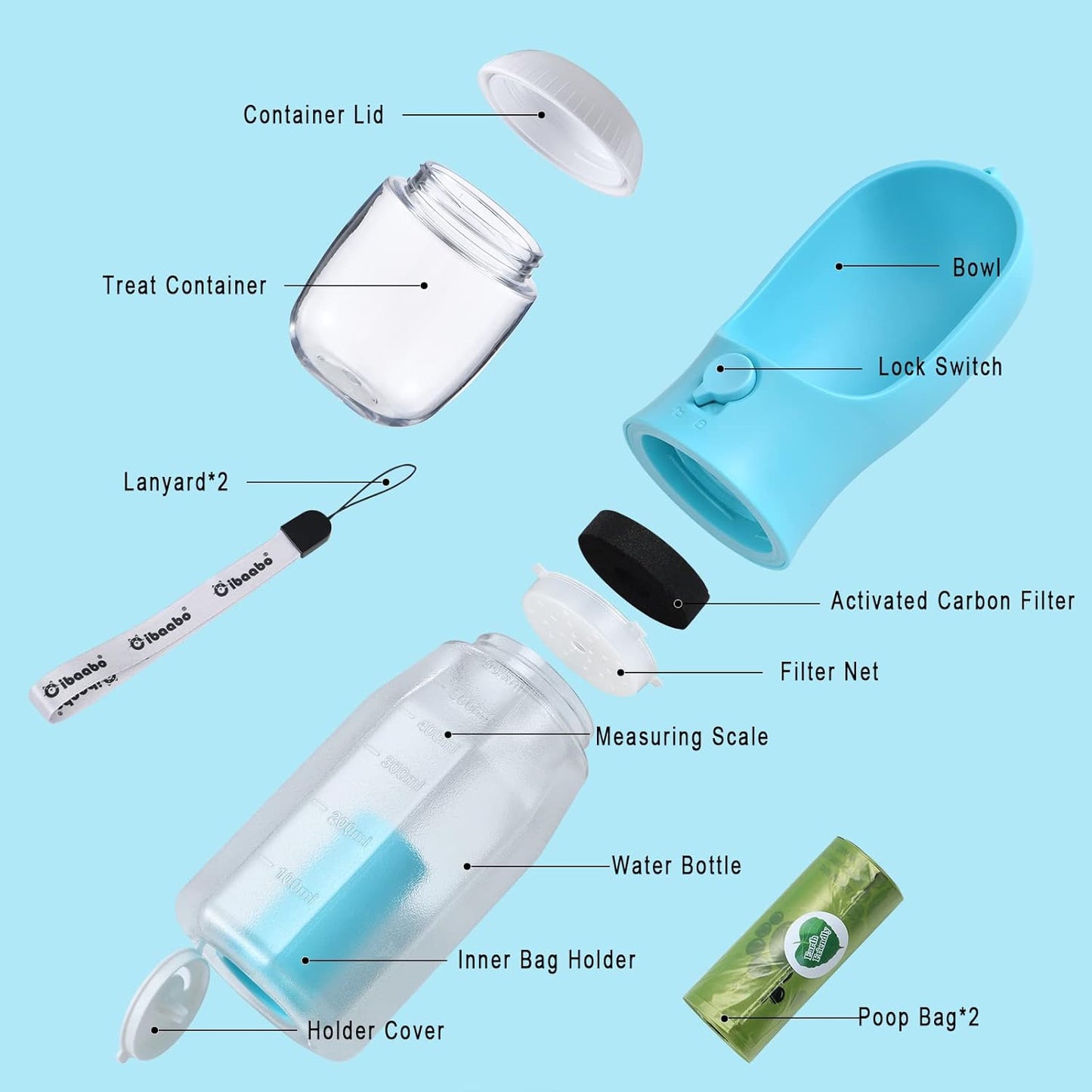 Cedar Portable Water Bottle - full-length view