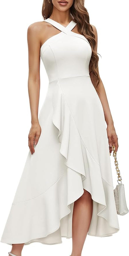 Astrid Women's Ruffled Maxi Dress - front view