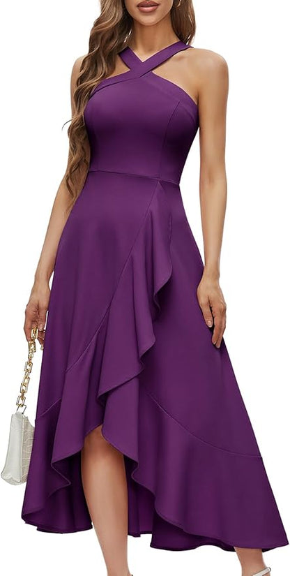 Astrid Women's Ruffled Maxi Dress - flat lay