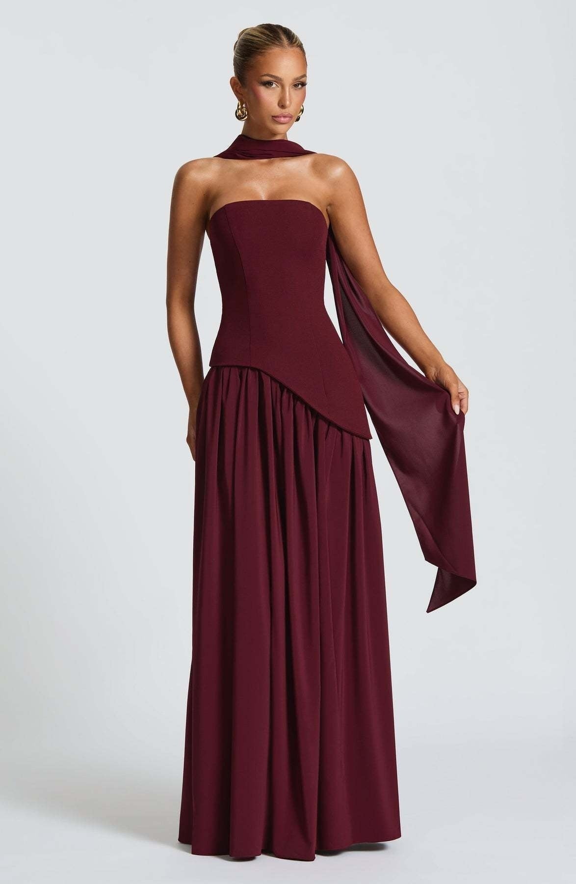 Winona Women's Asymmetric Maxi Dress - fabric and finish detail