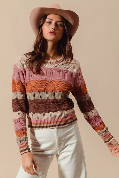 Uma Women's Striped Sweater - back view