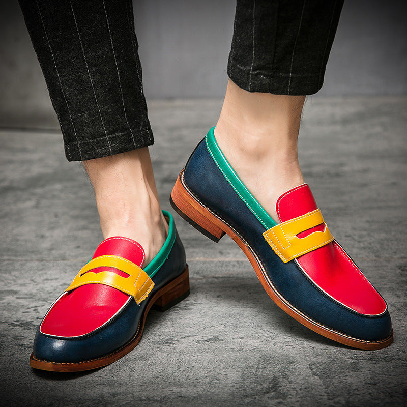 Rufus Men's Block Heel Loafers - fabric and finish detail