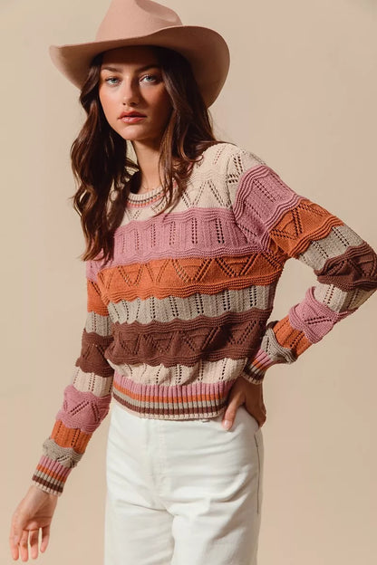 Uma Women's Striped Sweater - full-length view