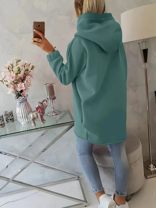 Mira Women's Asymmetric Hoodie - styled view