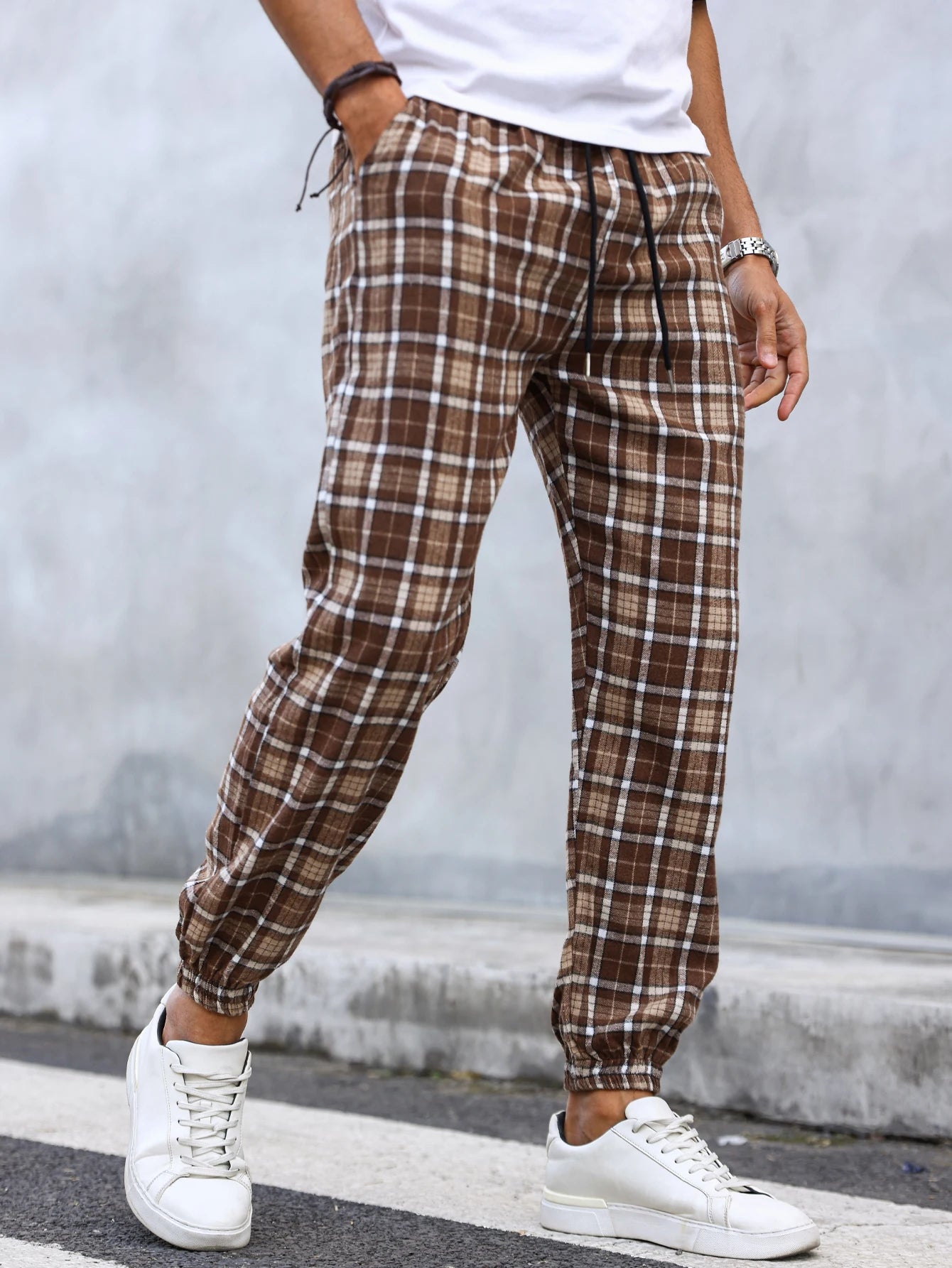 Wren Women's Plaid Joggers - full-length view