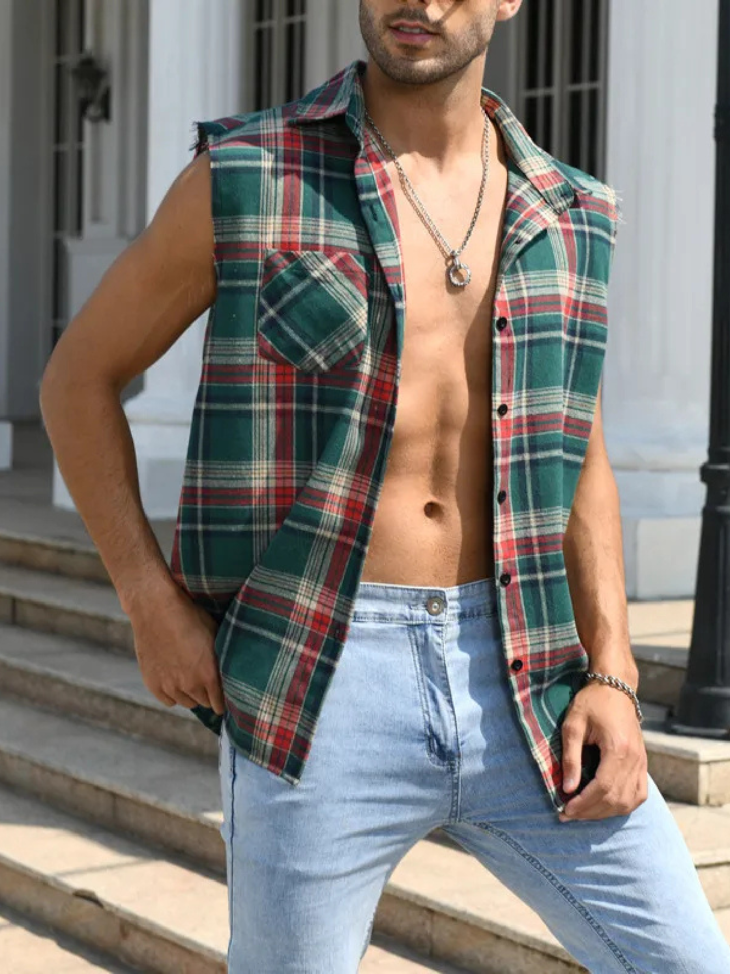 Harlow Women's Plaid Vest - shown in use