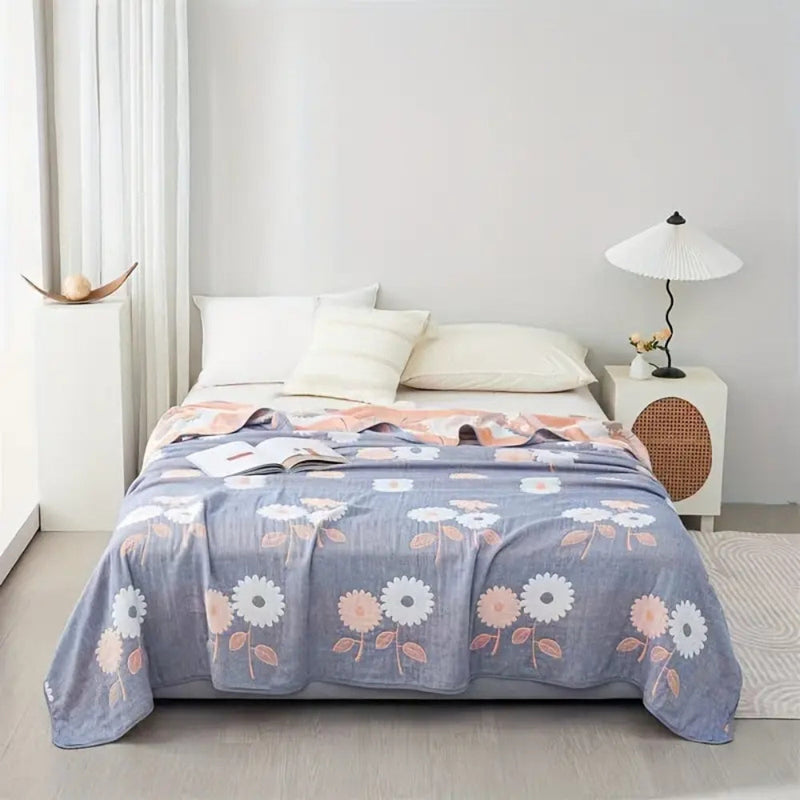 North Zyphara Reversible Cotton Floral Blanket | Cotton, Reversible