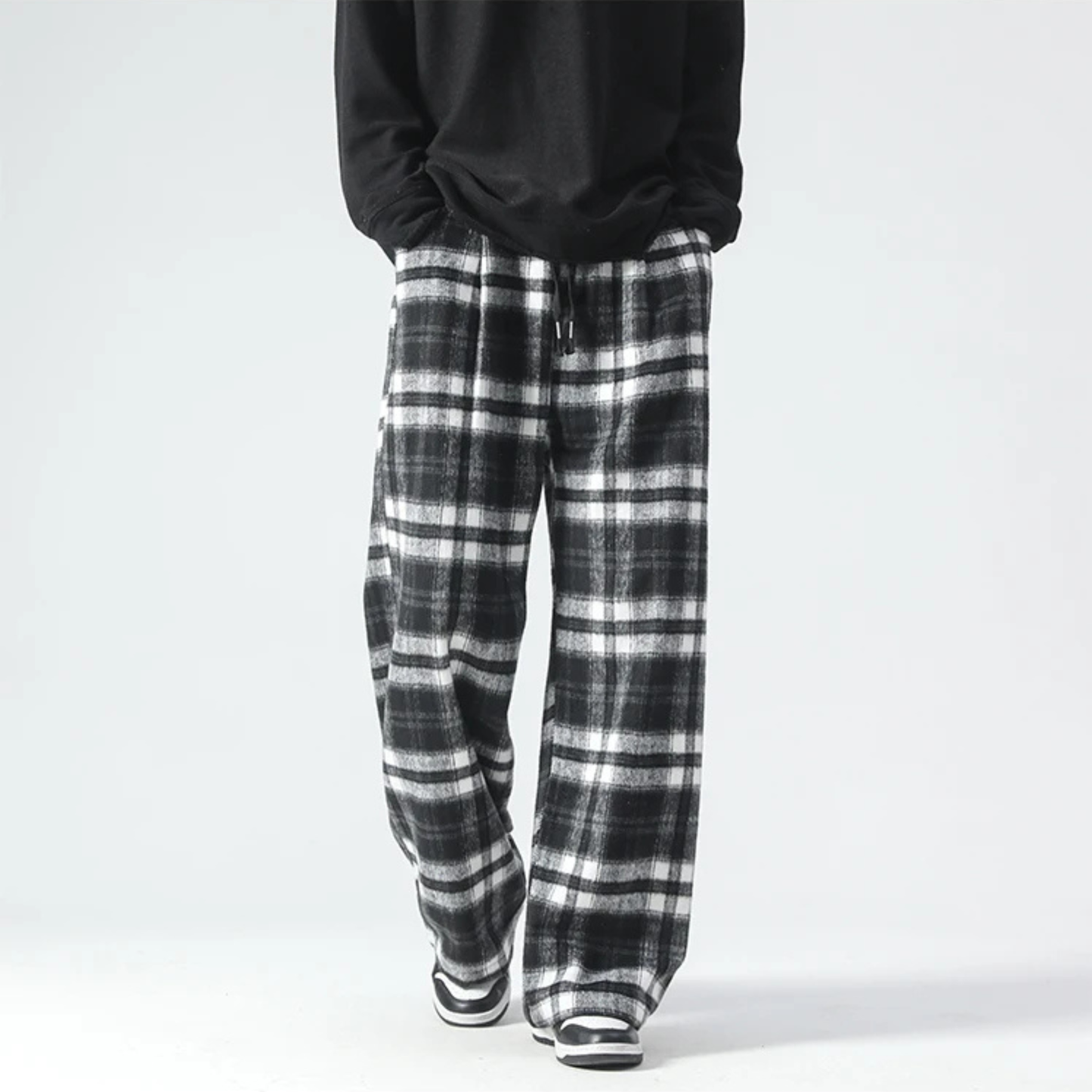 Nora Women's Plaid Joggers - close-up detail