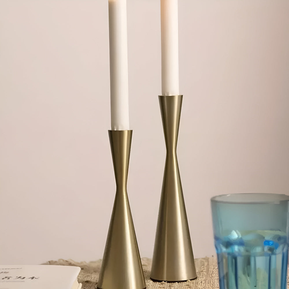 Nordic Brass Waist Candlestick | Set of 3