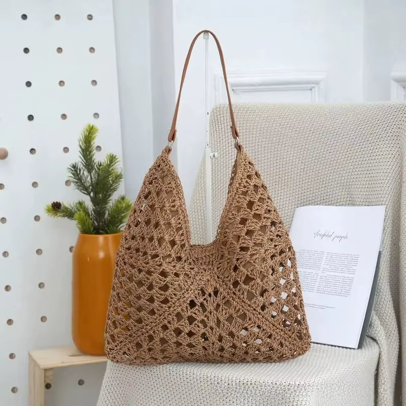 Wilda Women's Crochet Crochet Carryall - front view