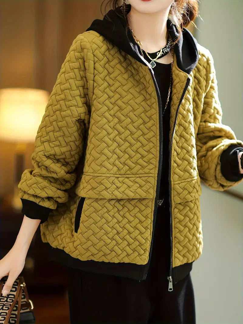 Wren Women's Quilted Hoodie - back view