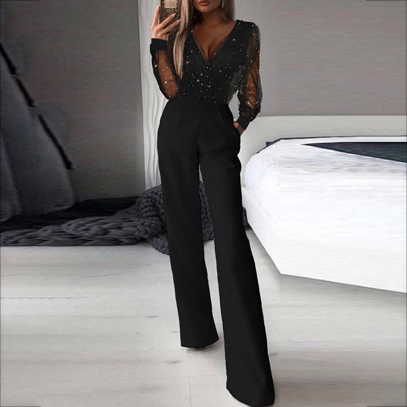 Greta Women's Jumpsuit | Polyester, Long Sleeve