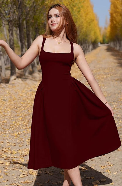 Darcy Women's Pleated Dress - back view