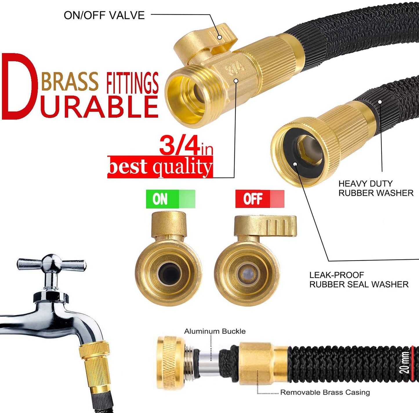 Ash Portable Garden Hose - back view