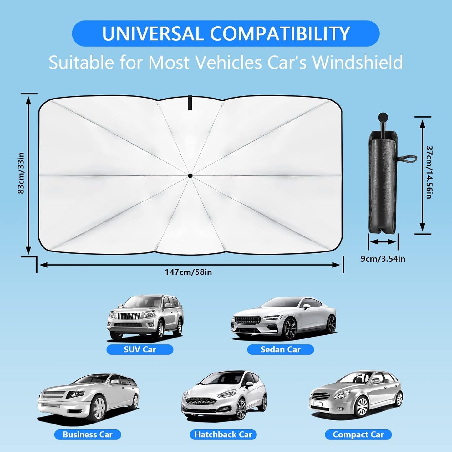 Willow Car Sun Shade - flat lay