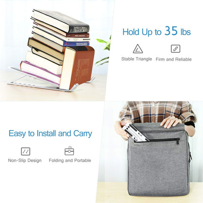 Ash Adjustable Foldable Laptop Stand - full-length view