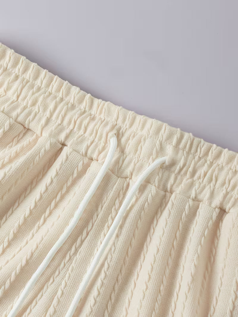Edith Women's Cable Knit Two-piece Set - close-up detail