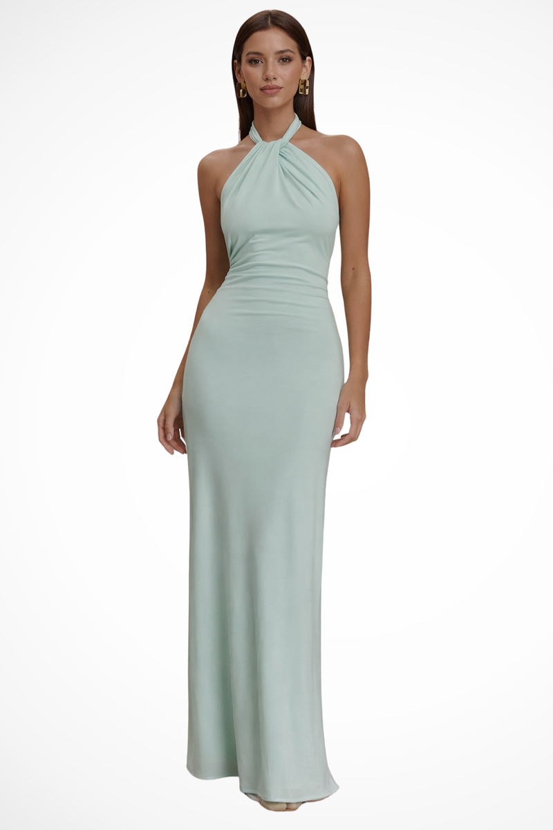 Maya Women's Maxi Dress | Halter, Knot, Bodycon