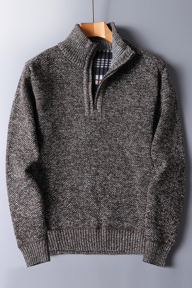 Zane Men's Ribbed Knit Sweater - fabric and finish detail