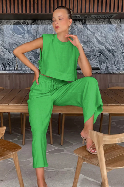 Vienna Women's Wide Leg Trousers - styled view