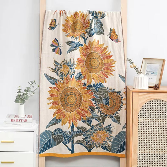 Cotton Bath Towel | Sunflower Jacquard
