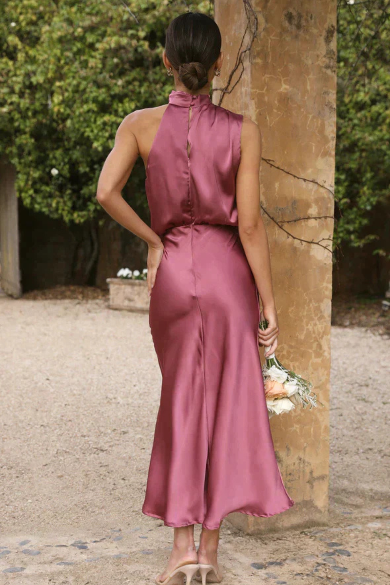 Jolie Women's Satin Midi Dress - front view