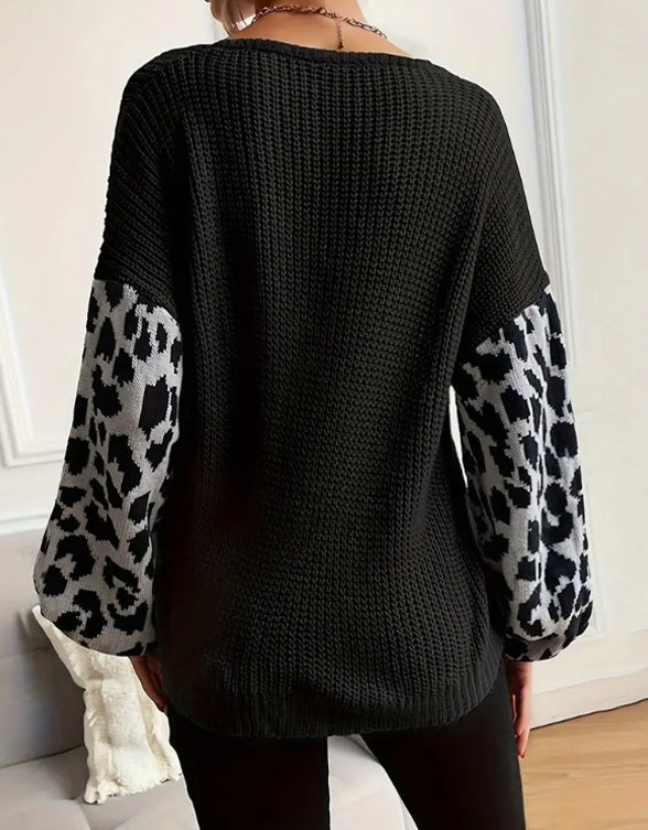 Ottilie Women's Leopard Sweater - front view