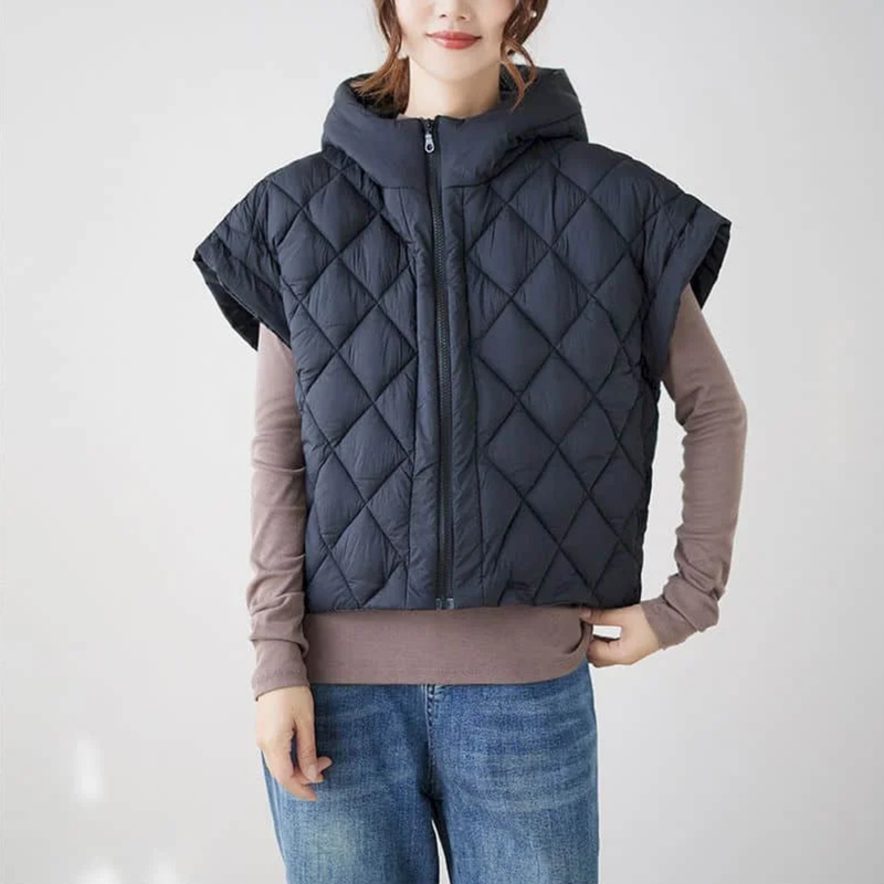 Mabel Women's Quilted Vest - close-up detail