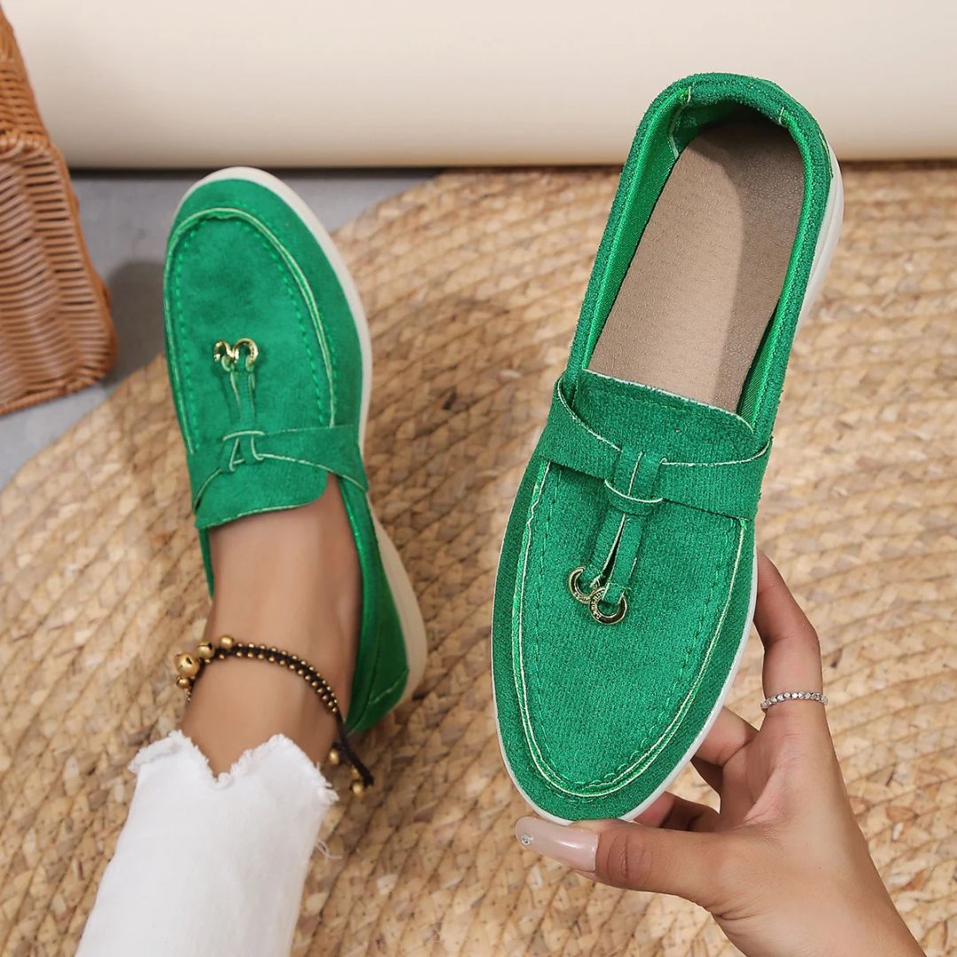 Alba Women's Loafers - fabric and finish detail