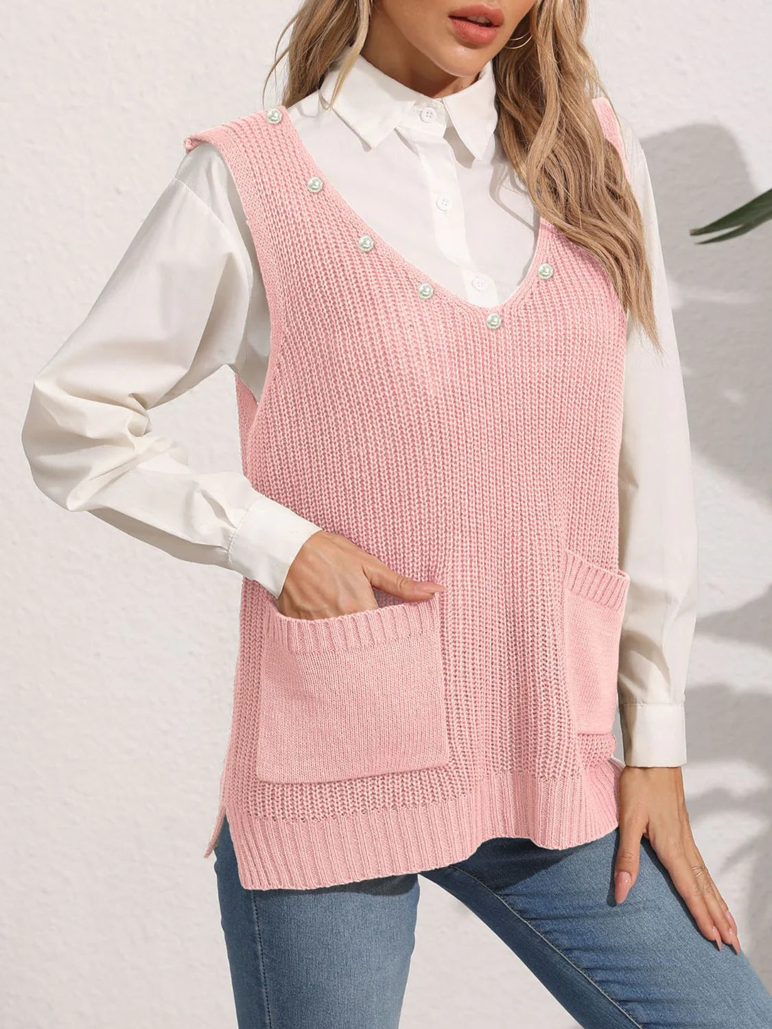 Lena Women's Sweater - fabric and finish detail