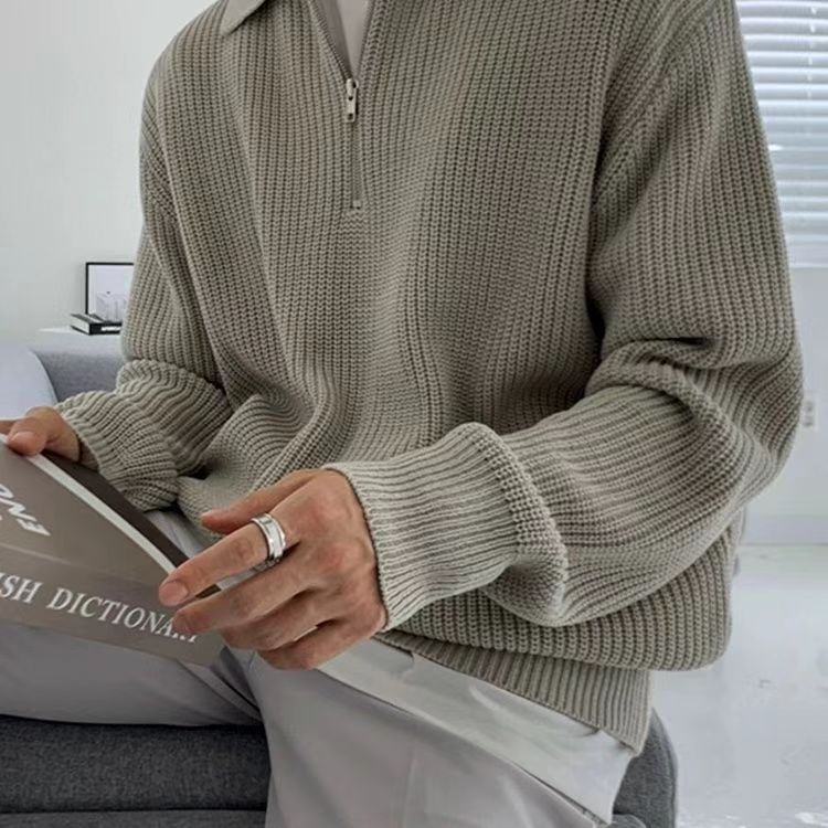 Griffin Men's Ribbed Knit Sweater - back view