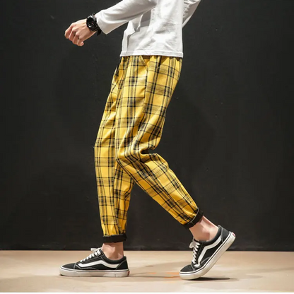Ines Women's Plaid Trousers - styled view