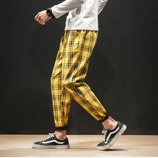 Ines Women's Plaid Trousers - styled view