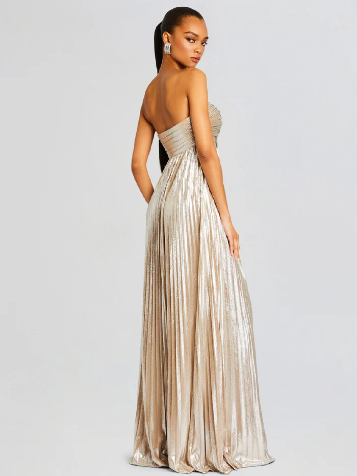 Edith Women's Pleated Maxi Dress - back view